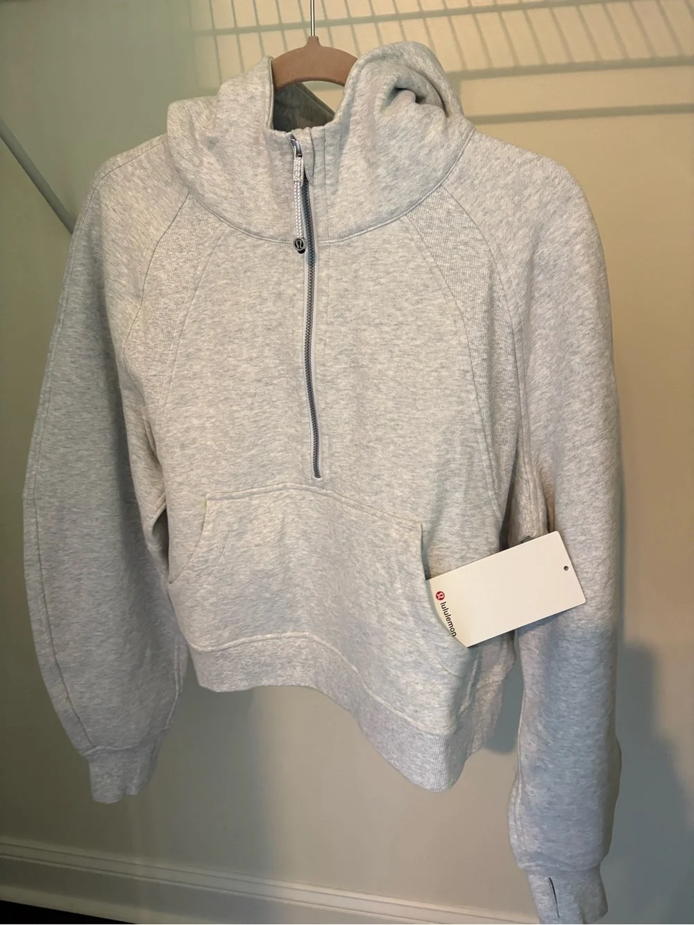 lululemon athletica Light Gray Half-Zip Hoodie Pullover